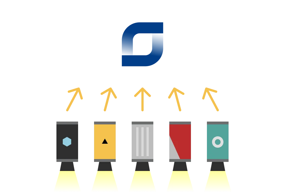 A diagram indicating that the EthonAI Inspector can work with all kinds of industrial camera 