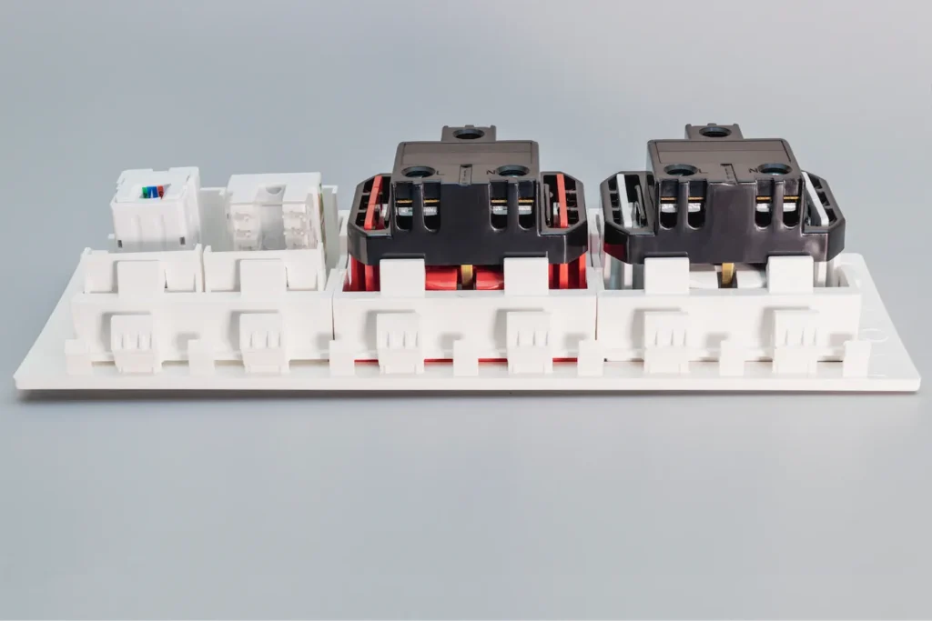 A photo of connectors mounted on a PCB for a home appliance 